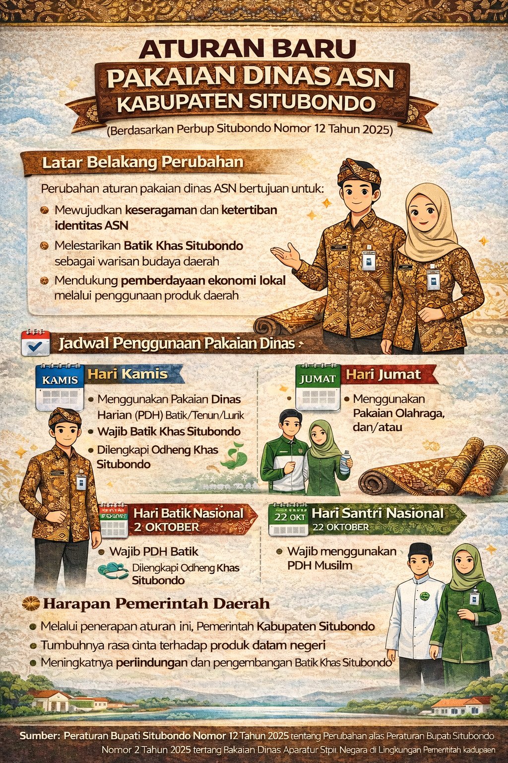 ATURAN BARU PAKAIAN DINAS ASN KABUPATEN SITUBONDO (Berdasarkan Perbup No. 12 Tahun 2025)